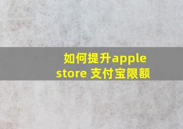 如何提升apple store 支付宝限额